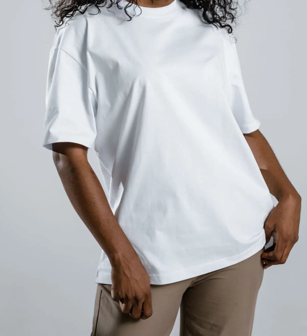 T-shirt bawełniany Basic — Biały
